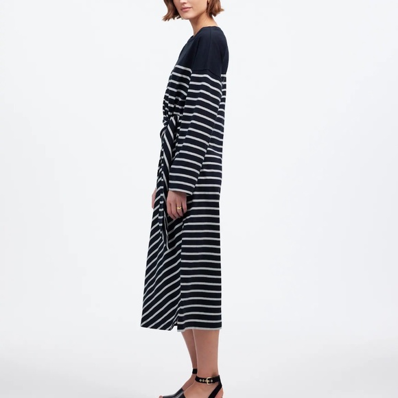 Madewell Side-Tie Knit Maxi Dress in Stripe Size L - Picture 7 of 10